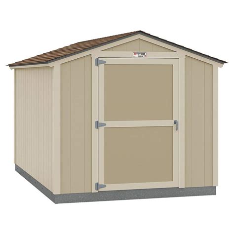 The Brookfield storage shed kit features an attractive overhang above the large 5 ft. . Home depot tuff shed